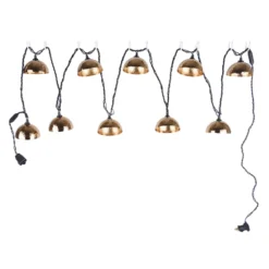 10-Count Metal Dome String Light Set, Copper