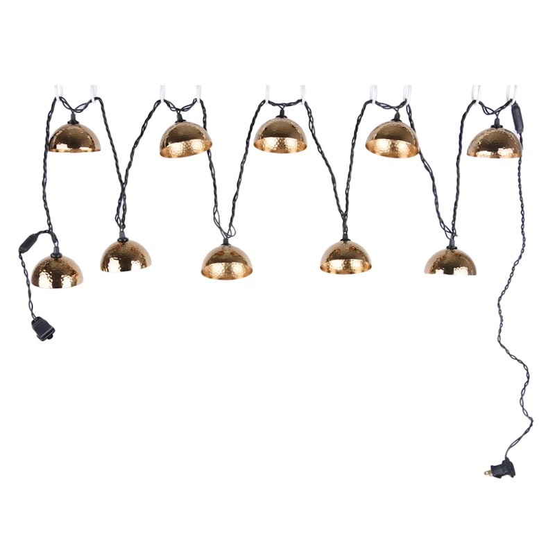 10-Count Metal Dome String Light Set, Copper 1 10-Count Metal Dome String Light Set, Copper