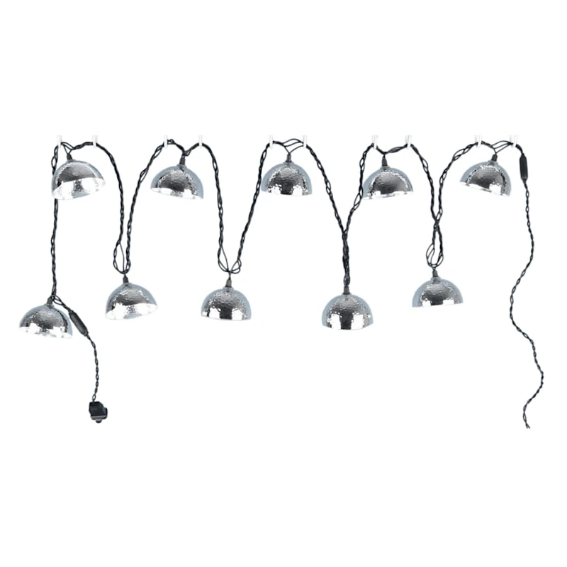 10-Count Metal Dome String Light Set, Silver 1 10-Count Metal Dome String Light Set, Silver