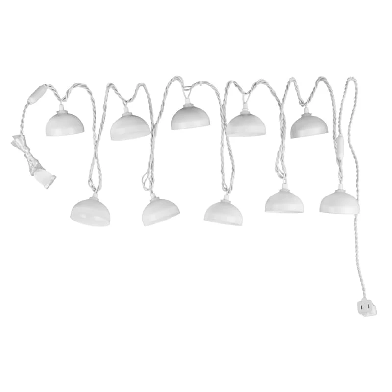 10-Count Metal Dome String Light Set, White Wire 1 10-Count Metal Dome String Light Set, White Wire