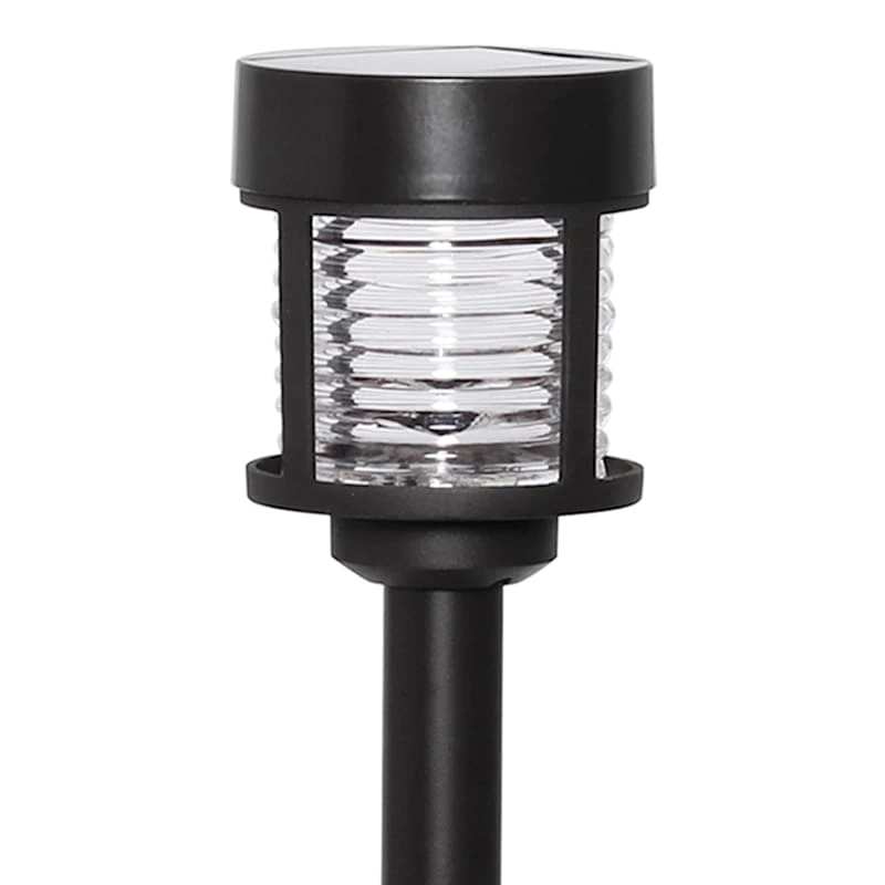 10 Lumens Solar Barclay Ribbed Path Light, Black 2 10 Lumens Solar Barclay Ribbed Path Light, Black - Image 2