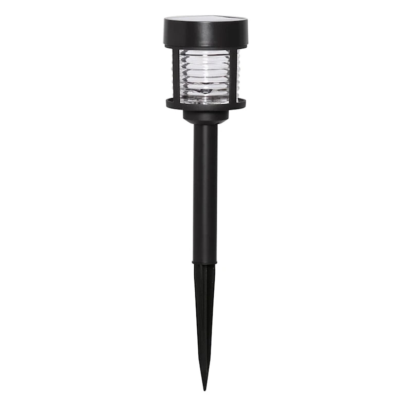 10 Lumens Solar Barclay Ribbed Path Light, Black 1 10 Lumens Solar Barclay Ribbed Path Light, Black