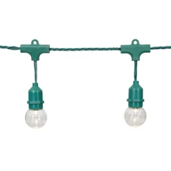15-Count UL G40 LED Commercial Style Globe String Light Set, Green Wire
