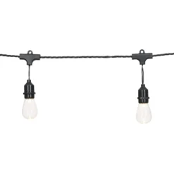 15-Count UL LED Edison Bulb String Light Set, Black Wire