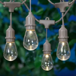 15-Count UL LED Edison String Light Set, Taupe Wire