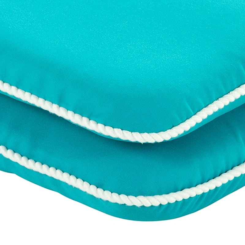 2-Pack Turquoise Corded Outdoor Chair Pad 2 2-Pack Turquoise Corded Outdoor Chair Pad - Image 2