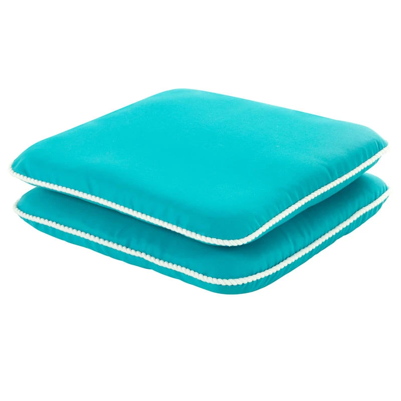 2-Pack Turquoise Corded Outdoor Chair Pad 1 2-Pack Turquoise Corded Outdoor Chair Pad