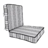 2-Piece Black & Grey Worth Striped Gusseted Outdoor Deep Seat Cushion Set