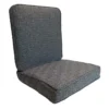 2-Piece Fiddlestix Premium Dark Grey Gusseted Outdoor Deep Seat Cushion Set