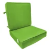 2-Piece Kiwi Green Canvas Gusseted Outdoor Deep Seat Cushion Set