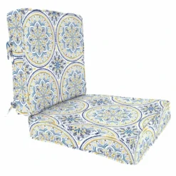2-Piece Multicolor Castille Gusseted Outdoor Deep Seat Cushion Set