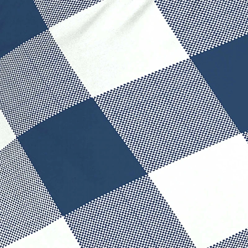 2-Piece Navy Blue Buffalo Plaid Outdoor Gusseted Deep Seat Cushion Set 2 2-Piece Navy Blue Buffalo Plaid Outdoor Gusseted Deep Seat Cushion Set - Image 2