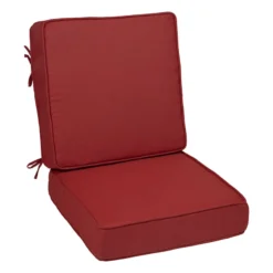2-Piece Tristin Cherry Red Premium Gusseted Outdoor Deep Seat Cushion Set