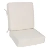 2-Piece Tristin Heather White Outdoor Gusseted Deep Seat Cushion Set