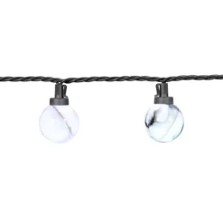 25-Count LED Black & White Marbled Ceramic G40 String Lights