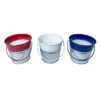 3-Pack Red, White & Blue Galvanized Metal Citronella Bucket Candles, 7oz