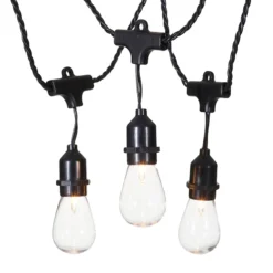 30-Count UL D40 Edison Bulb String Light Set, Black Wire