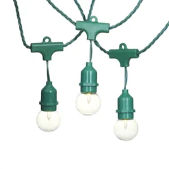 30-Count UL G40 Commercial Style Globe String Light Set, Green Wire