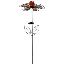 38IN SOLAR FLOWER STAKE-R