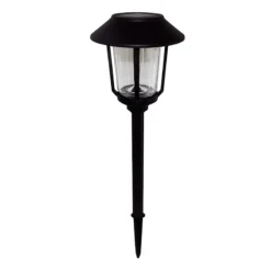 4-Pack 10 Lumens Caged Solar Path Light, Black