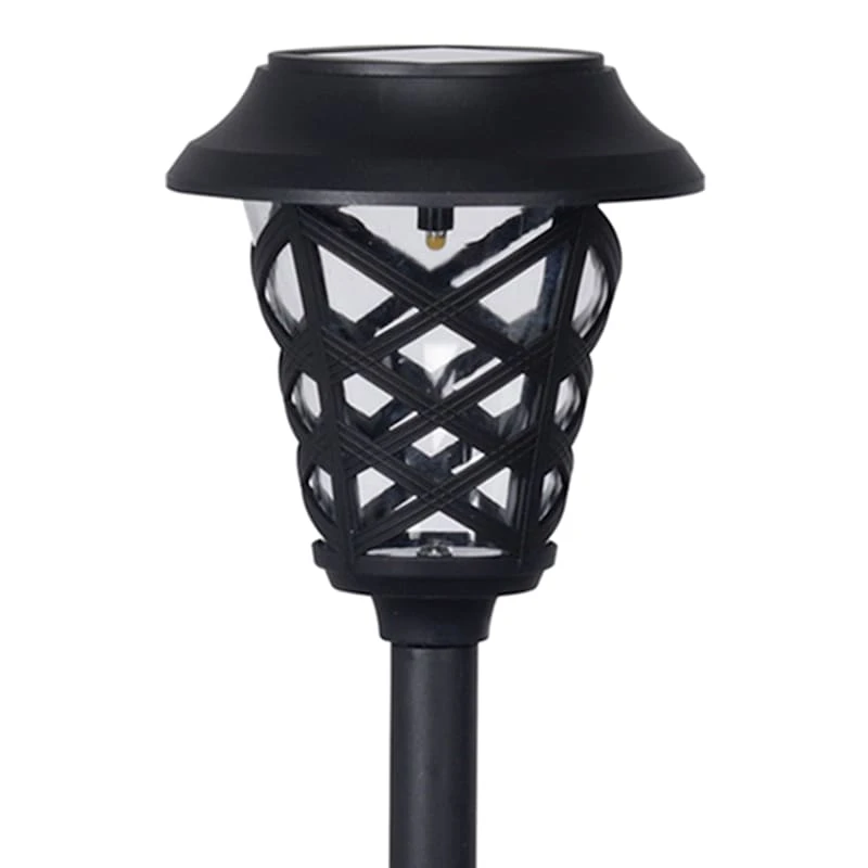 4-Pack 6L Lattice Solar Pathway Lights, Black 2 4-Pack 6L Lattice Solar Pathway Lights, Black - Image 2