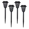 4-Pack 6L Lattice Solar Pathway Lights, Black