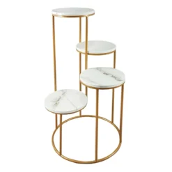 4-Tier Metal & Wooden Plant Stand, 27x15