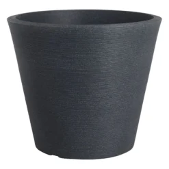 All-Weather Charcoal Grey Linea Low Planter, 20"