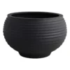 All-Weather Lead Black Lattice Bowl Planter, 19x29