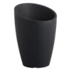 All-Weather Lead Black Modern Angled Planter, 27"