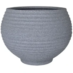 All Weather Proof Charcoal Lattice Bowl Planter, 12x16.5