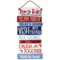 American Porch Rules Outdoor Wall Sign, 15x30