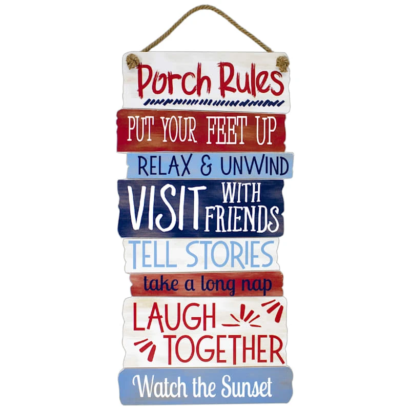 American Porch Rules Outdoor Wall Sign, 15x30 1 American Porch Rules Outdoor Wall Sign, 15x30