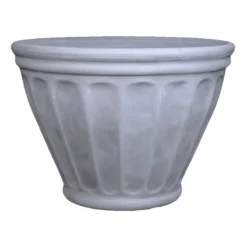 Baccellato Light Grey Bell Planter, 11"