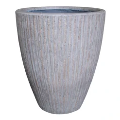 Bailey Fossil Bark Design Concrete Egg Shaped Planter, 17.5"