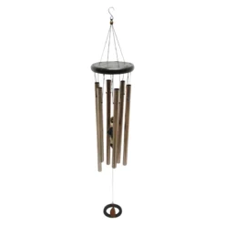 Beaded Bronze Metal Tubes Wind Chime, 38.5"