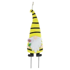 Bee Gnome With Flower Garden Stake, 31"