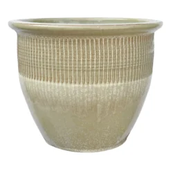 Beige Zip Ceramic Planter, Small