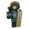 Black Bear Rustic Garden Statue With LED Lantern, 17.7"