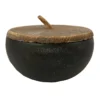 Black Citronella Candle With Wooden Lid, 19oz