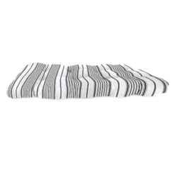 Black & Grey Worth Striped Outdoor Wicker Settee Cushion