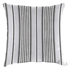 Black & Grey Worth Striped Oversized Outdoor Throw Pillow