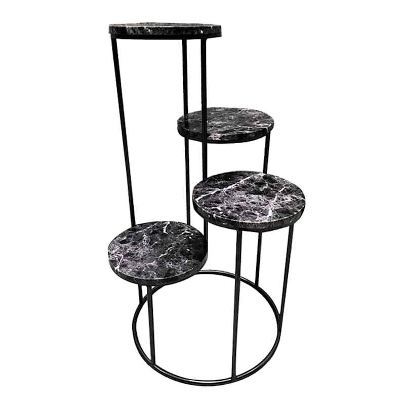 Black Metal Plant Stand, 27.5" 1 Black Metal Plant Stand, 27.5"