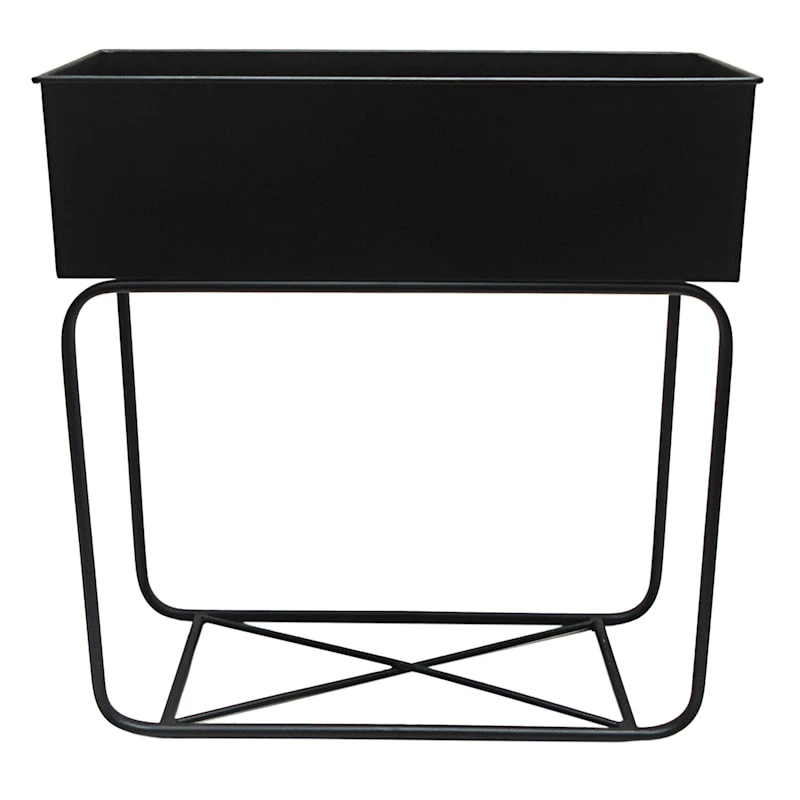 Black Metal Plant Stand, 27x11 1 Black Metal Plant Stand, 27x11