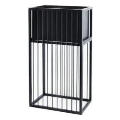 Black Metal Rectangle Plant Stand, 17"