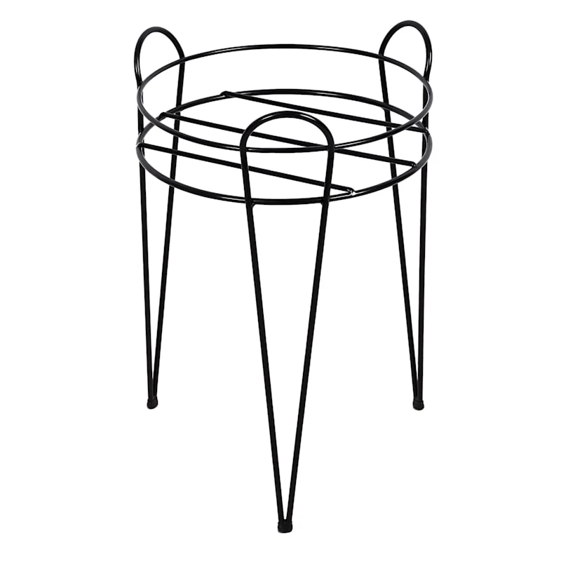 Black Metal Wire Plant Stand, 15" 1 Black Metal Wire Plant Stand, 15"