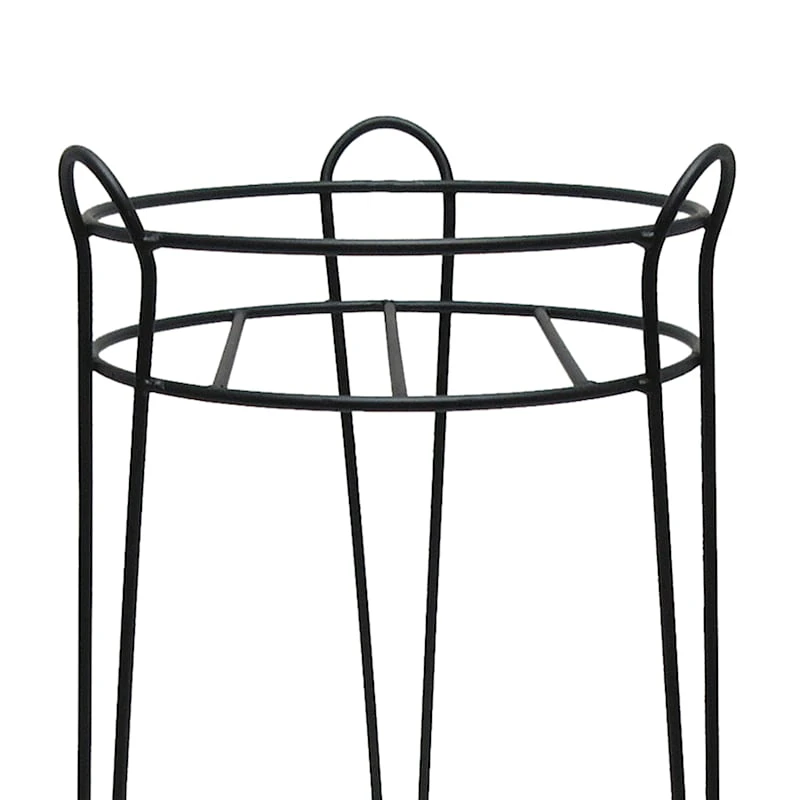 Black Metal Wire Plant Stand, 21" 2 Black Metal Wire Plant Stand, 21" - Image 2