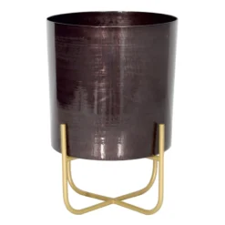 Black Metallic Planter Stand, Medium