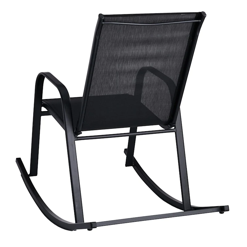 Black Sling Patio Rocking Chair 2 Black Sling Patio Rocking Chair - Image 2