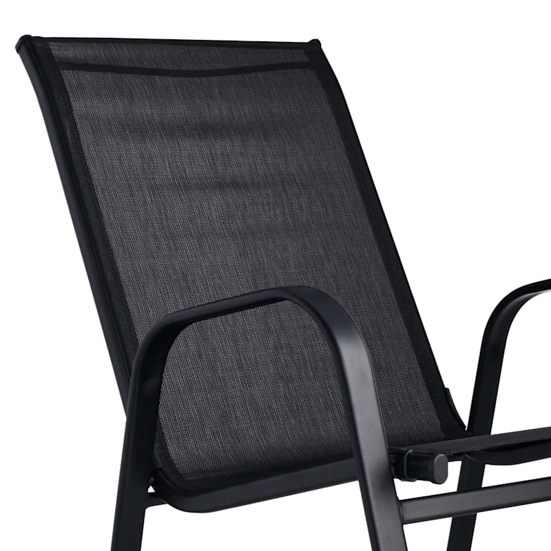 Black Sling Patio Rocking Chair 3 Black Sling Patio Rocking Chair - Image 3